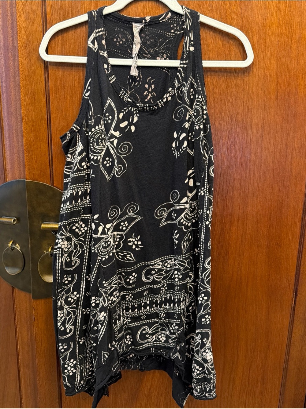 Magnolia Pearl One Size  Black & White Bandana Print Tank Dress